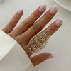 Alloy Imitation Pearl Open Ring Asymmetrical Cut Out Winding Geometric Niche Style Electroplated For Women
