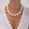 Alloy Imitation Pearl Star Geometric Clavicle Chain Necklace With Electroplating For Women