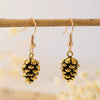 Alloy Imitation Pine Cone Women's Earrings With Leaves Pattern Electroplating Retro Fashion Personality Style