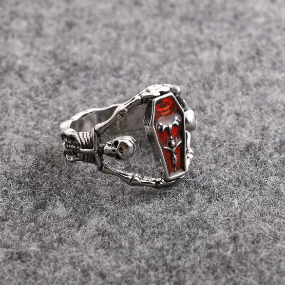 Alloy Imitation Stainless Steel Plated Punk Style Devil's Eye Ring