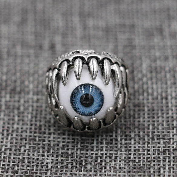 Alloy Imitation Stainless Steel Plated Punk Style Devil's Eye Ring