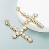 Alloy Inlaid Color Diamond Crossshaped Women's Highend Long Earrings