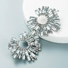 Alloy Inlaid Colorful Rhinestone Sunflower Earrings Set With Pearls