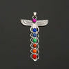 Alloy Inlaid Crystal Gemstone Retro Geometric Pendant Jewelry