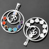Alloy Inlaid Crystal Gemstone Retro Geometric Pendant Jewelry