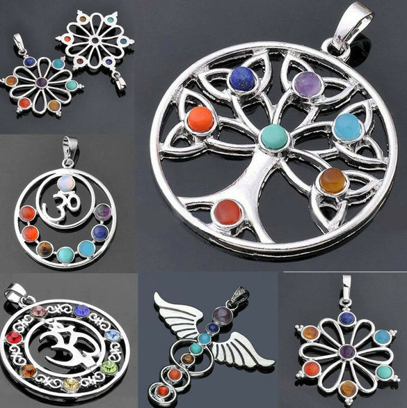 Alloy Inlaid Crystal Gemstone Retro Geometric Pendant Jewelry