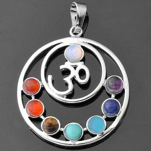 Alloy Inlaid Crystal Gemstone Retro Geometric Pendant Jewelry