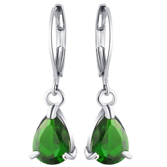 Alloy Inlaid Pink Zircon Drop Shape Women's Earrings Geometric Engagement Jewelry