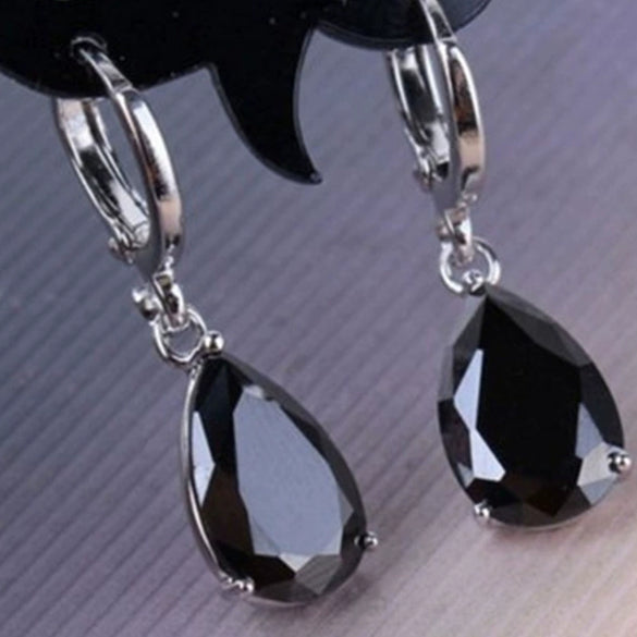 Alloy Inlaid Pink Zircon Drop Shape Women's Earrings Geometric Engagement Jewelry