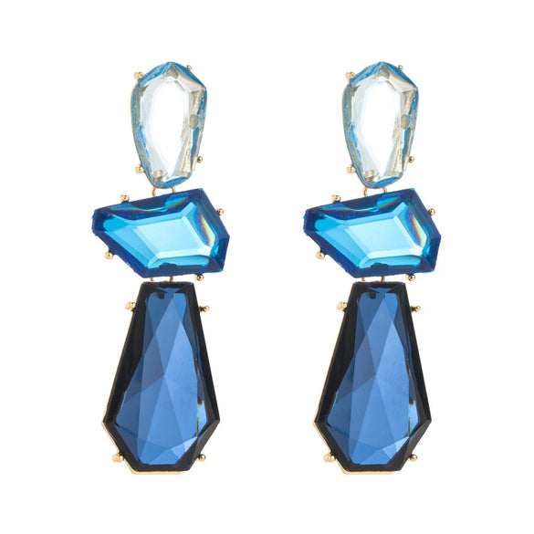 Alloy Inlaid Resin Irregular Geometric Polygonal Women's Earrings