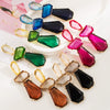 Alloy Inlaid Resin Irregular Geometric Polygonal Women's Earrings
