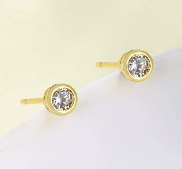 Alloy Inlaid Zircon Geometric Electroplated Simple Women's Earrings