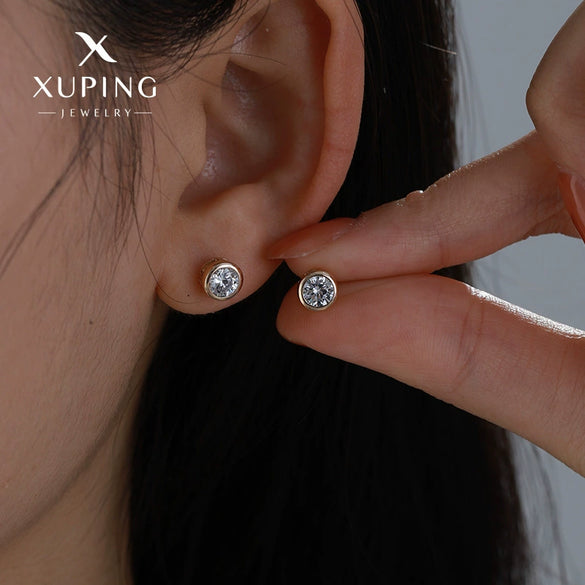 Alloy Inlaid Zircon Geometric Electroplated Simple Women's Earrings