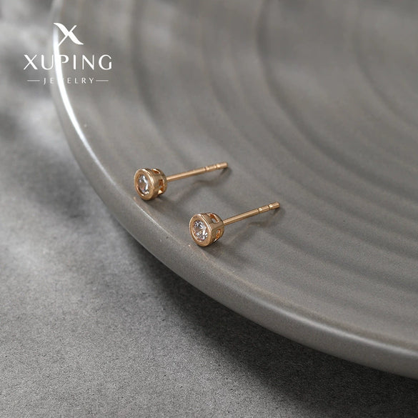 Alloy Inlaid Zircon Geometric Electroplated Simple Women's Earrings