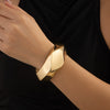 Alloy Ins Style Asymmetrical Cut Edge Spring Bracelet Electroplated