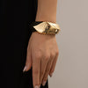 Alloy Ins Style Asymmetrical Cut Edge Spring Bracelet Electroplated
