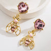 Alloy Insect Heart Women's Retro Stylish Earrings Set With Diamonds