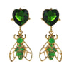 Alloy Insect Heart Women's Retro Stylish Earrings Set With Diamonds