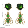 Alloy Insect Heart Women's Retro Stylish Earrings Set With Diamonds
