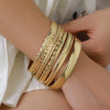 Alloy Iron Geometric Electroplated Stacked Bracelet Set Unisex