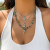 Alloy Irregular Gravel Collarbone Necklace With Star And Geometric Pattern Electroplated For Women