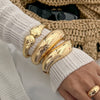 Alloy Irregular Metal Electroplated Smooth Bracelet With Water Ripple Design
