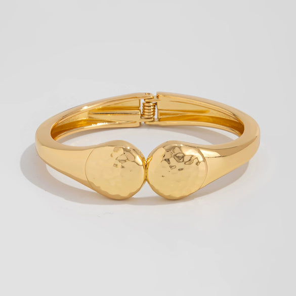 Alloy Irregular Metal Electroplated Smooth Bracelet With Water Ripple Design