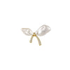 Alloy Irregular Pearl Bow Brooch With Leaf Pattern And Electroplating For Women