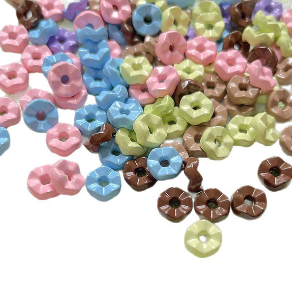 Alloy Irregular Shaped Beads Jenga Building Blocks Style Diy Handmade Baked Paint Bracelet Necklace Mobile Phone Chain Accessories