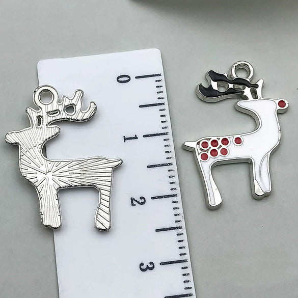 Alloy Jewelry Accessories Christmas Tree Santa Claus Snowman Bell Elk Dripping Oil Pendant For Diy Bracelet