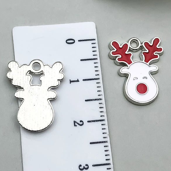 Alloy Jewelry Accessories Christmas Tree Santa Claus Snowman Bell Elk Dripping Oil Pendant For Diy Bracelet