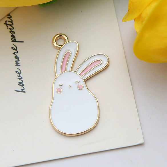 Alloy Jewelry Accessories Dripping Oil Cartoon Rabbit Pendant Earrings Bracelet Key Chain
