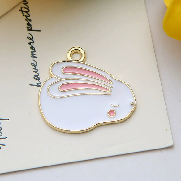 Alloy Jewelry Accessories Dripping Oil Cartoon Rabbit Pendant Earrings Bracelet Key Chain