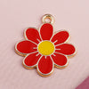 Alloy Jewelry Accessories Earrings Pendant With Five Color Flower And Eight Eyes Pattern Dripping Oil Style
