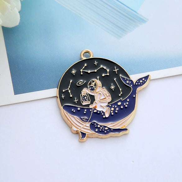 Alloy Jewelry Accessories Material With Starry Sky Astronaut Design And Electroplating Process
