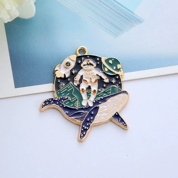 Alloy Jewelry Accessories Material With Starry Sky Astronaut Design And Electroplating Process