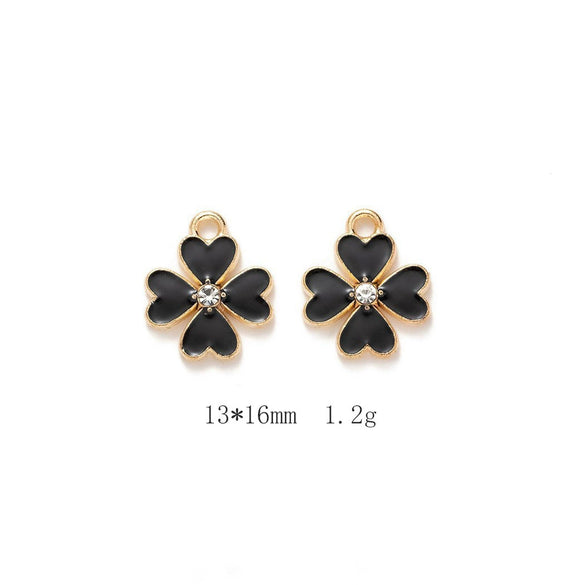 Alloy Jewelry Accessories Minimalist Small Flower Dripping Oil Earrings Bracelet Pendant