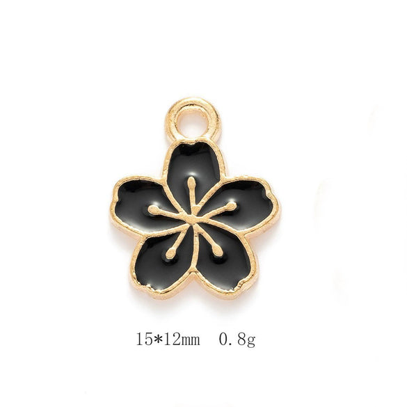 Alloy Jewelry Accessories Minimalist Small Flower Dripping Oil Earrings Bracelet Pendant