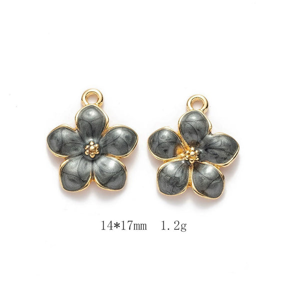 Alloy Jewelry Accessories Minimalist Small Flower Dripping Oil Earrings Bracelet Pendant