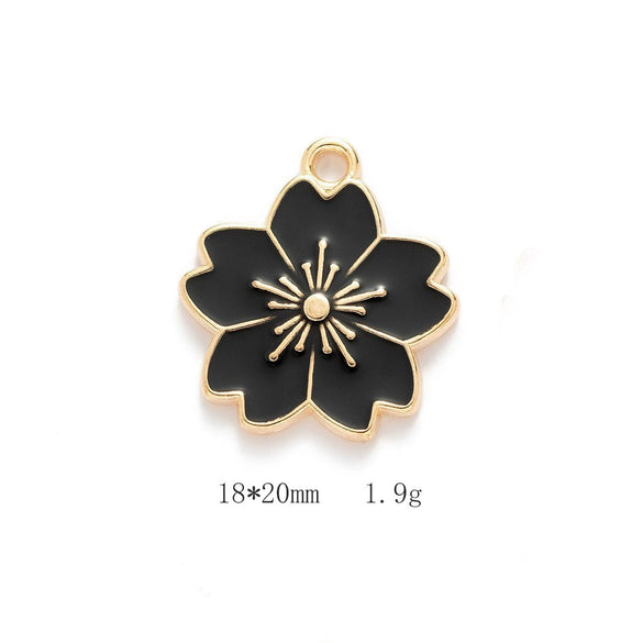 Alloy Jewelry Accessories Minimalist Small Flower Dripping Oil Earrings Bracelet Pendant
