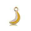 Alloy Jewelry Accessories Moon Leaf Pendant With Dripping Oil Design And Return Pattern Fruit Food Style