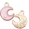Alloy Jewelry Accessories Moon Leaf Pendant With Dripping Oil Technique And Return Pattern Fruit Food Style