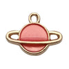 Alloy Jewelry Accessories Moon Leaf Pendant With Dripping Oil Technique And Return Pattern Fruit Food Style