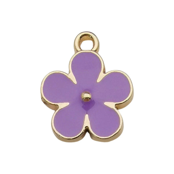 Alloy Jewelry Accessories Oildrip Purple Flower Totem Pendant
