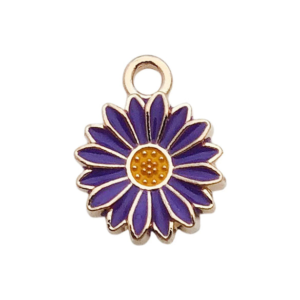 Alloy Jewelry Accessories Oildrip Purple Flower Totem Pendant
