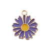 Alloy Jewelry Accessories Oildrip Purple Flower Totem Pendant
