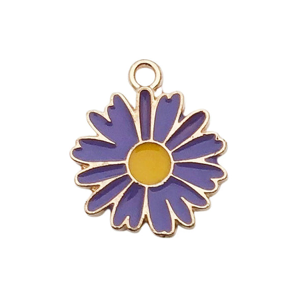 Alloy Jewelry Accessories Oildrip Purple Flower Totem Pendant