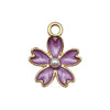 Alloy Jewelry Accessories Oildrip Purple Flower Totem Pendant