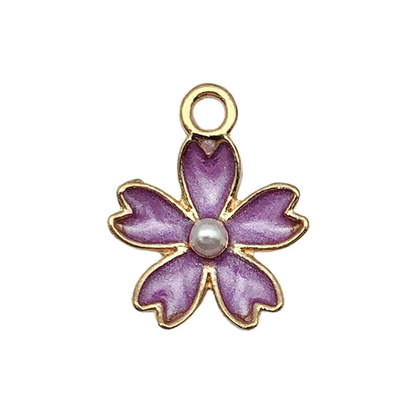 Alloy Jewelry Accessories Oildrip Purple Flower Totem Pendant