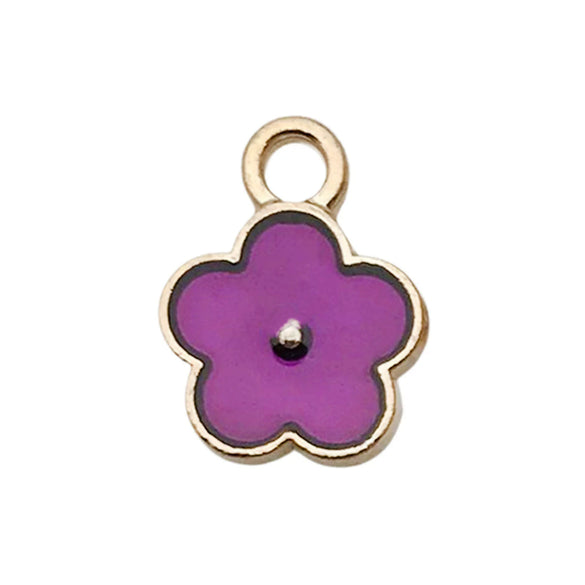 Alloy Jewelry Accessories Oildrip Purple Flower Totem Pendant